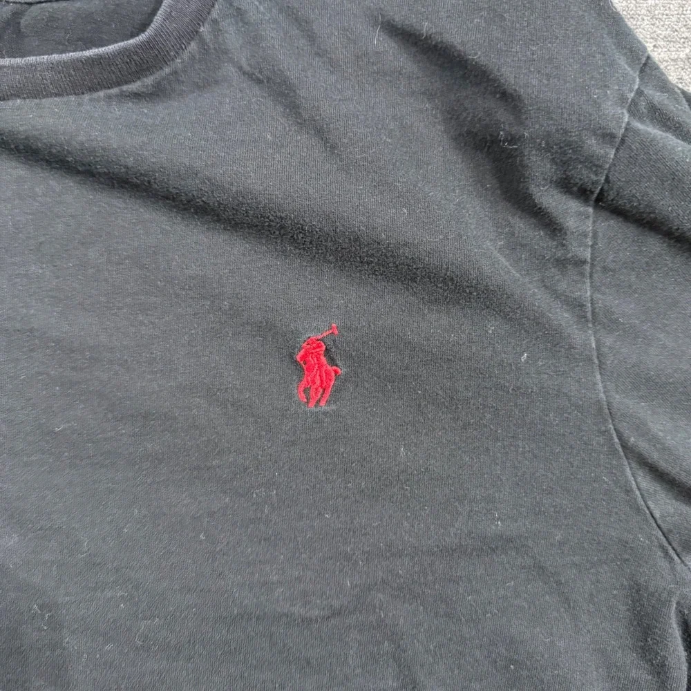 Polo Ralph Lauren Mens‎ Custom Slim Fit Long Sleeve T-Shirt Black Red Pony Large